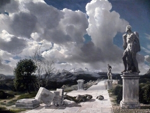 nr.A2766, Carel Willink, Surrealistisch landschap, lithografie