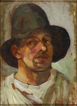 Self-portrait with hat