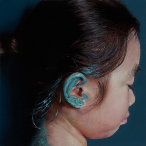 Ear with Cobalt Blue