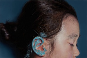 Ear with Cobalt Blue
