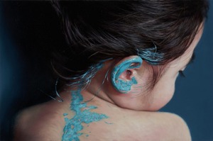 Ear with Cobalt Blue
