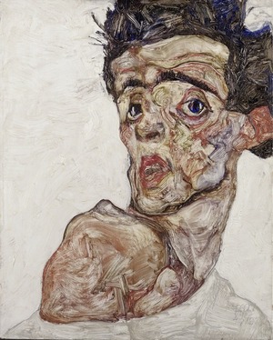 Self-Portrait with Raised Bared Shoulder