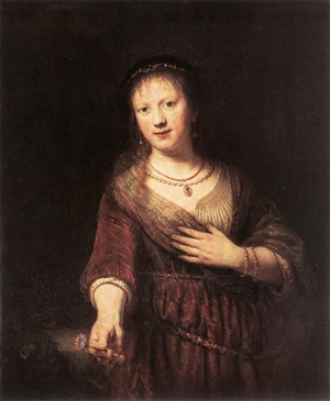 Saskia with a Red Flower
