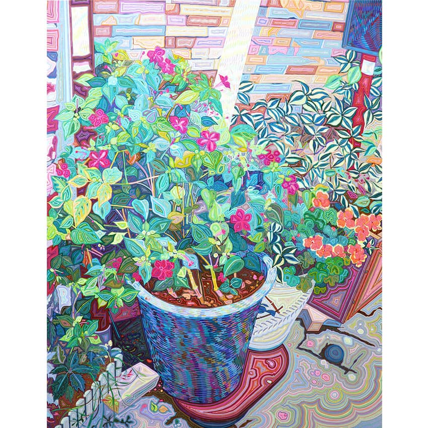 Plant pot plot 3 · Acrylic on canvas · 116.8x91cm · 2019 · Plant pot plot 3 · Acrylic on canvas