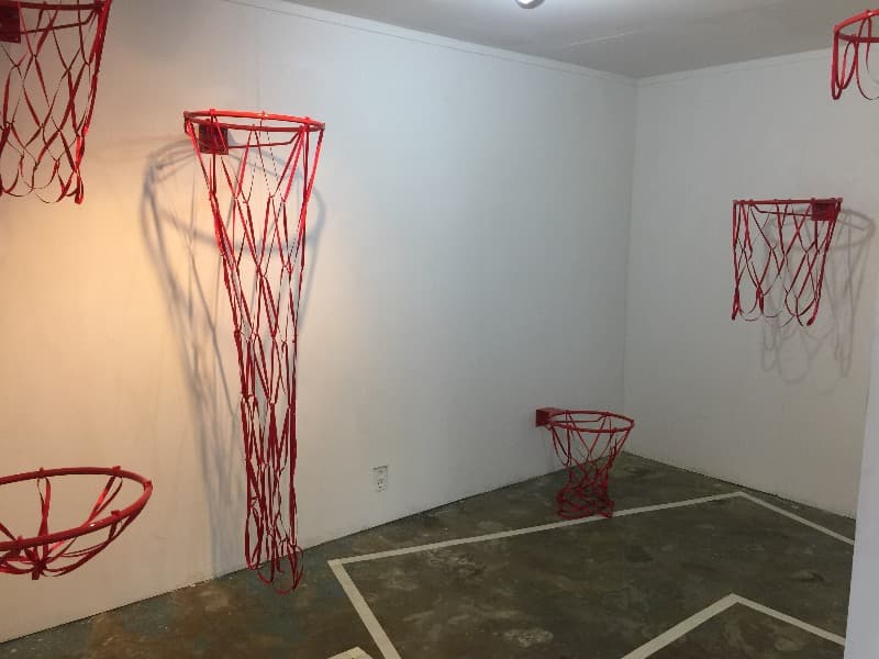 Sparring _ basket ball · mixed media · 가변설치 · 2017