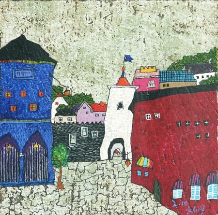그곳에 가면 · Acrylic on Tyle · 30x30cm · 2017