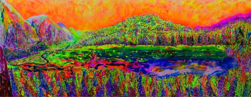 7번국도 · mixmedia on canvas · 112.1x291cm · 2017