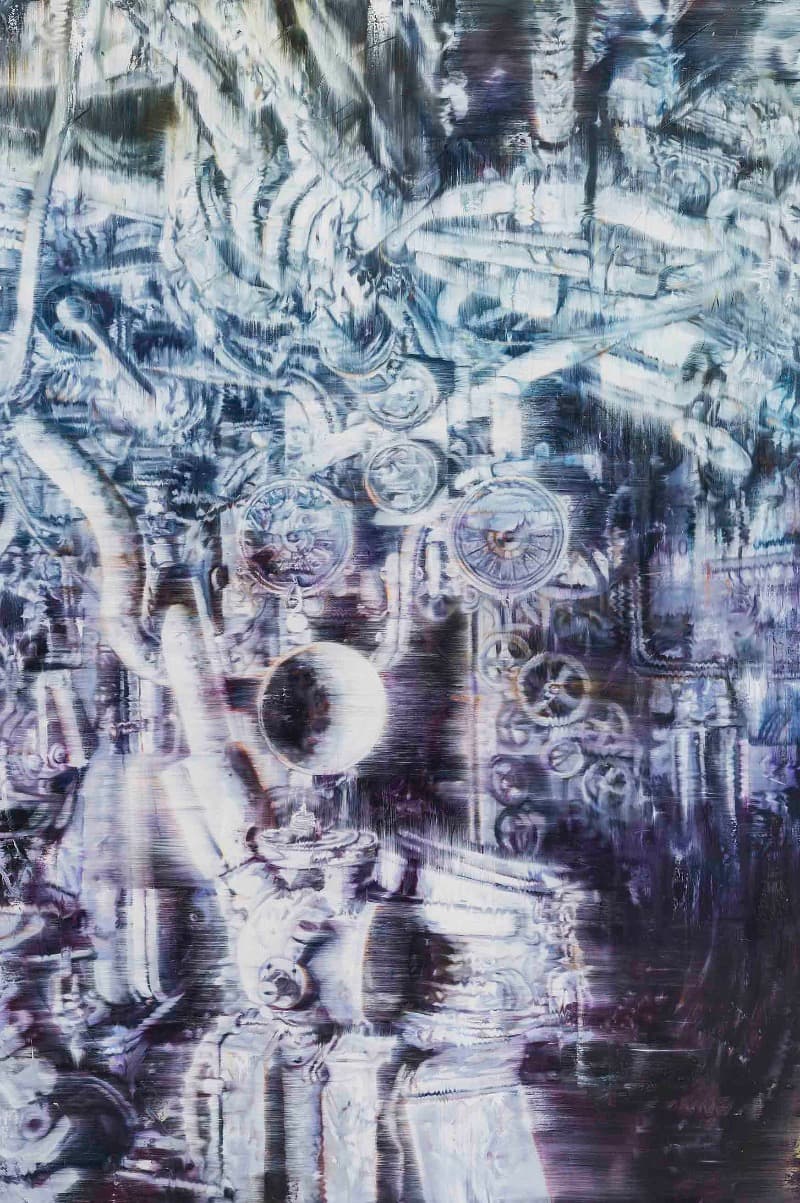 Wet Coffin- Gyrocompass · oil on canvas · 193.9x130.3cm