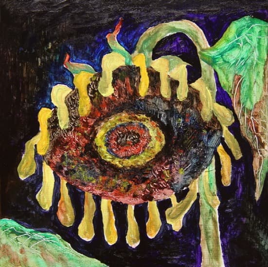 Sun flower · 종이 위에 아크릴 · 15×15cm · 2016