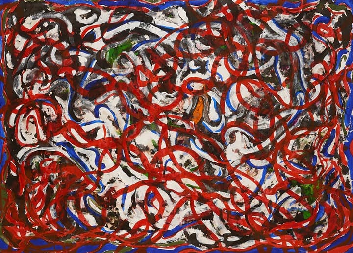 공생의 꿈 Dream of Symbiosis-1 · mixed media on korean paper · 211x149cm · 2018