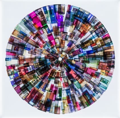 (이강훈)Composition M11 · UV-Print on Acrylic Layers. LED Light Panel. · 90x90cm · 2017