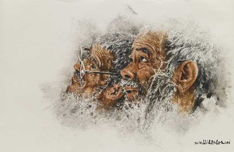 영원의 초상 · 한지위에 먹과 유화물감 · 125x 82cm · 2014