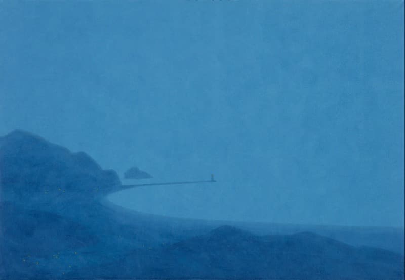 곽정명_밤바다 · 장지에 채색 · 97x67cm · 2017