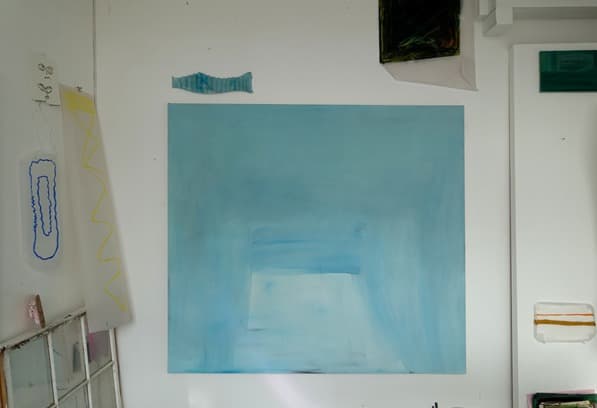 Studio shot/ Blue painting – Untitled · oil on canvas · 170 x 180cm · 2017