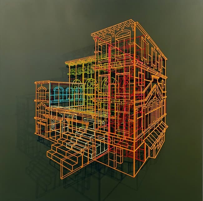 김병주 - Ambiguous wall-Facade 22 · Acrlic board. Urethane paint.  Steel · 90 x 90 x 13.5cm · 2017