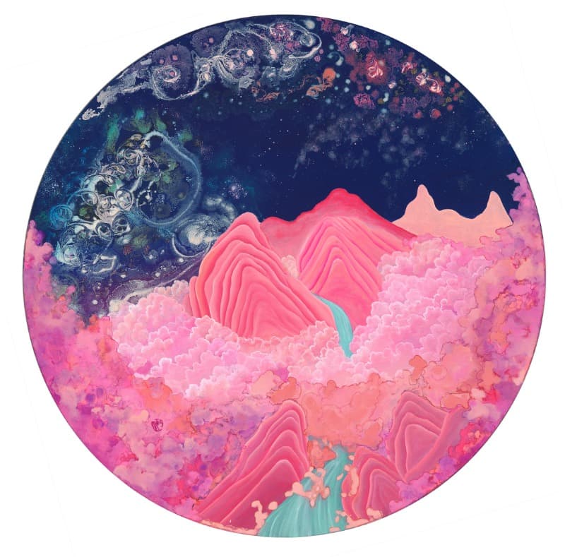 별유천지(別有天地) · 광목천에 혼합재료 · 100cm · 2018