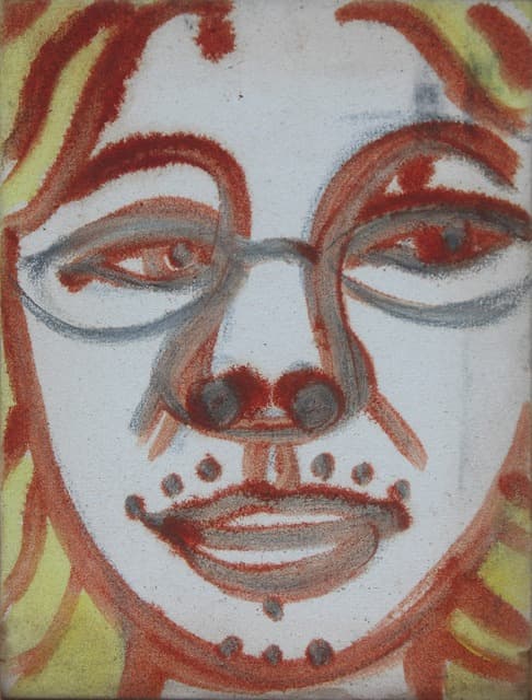 얼굴 · 혼합재료/안료 · 24x33cm · 2002