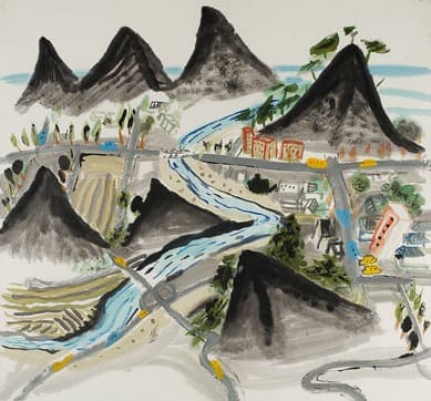 무제 (Untitled) · 화선지에 채색 · 90×97cm · 1985