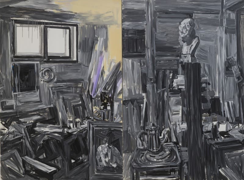 최진욱 - 그림의 시작 · 캔버스에 아크릴채색 · 193.9×260.6cm · 1990