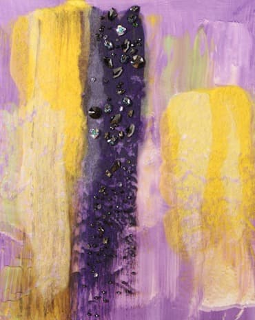 최서윤 - touch in space 2013-06 · Felting on Digital Printing with Swarovski Elements · 100x80.3cm · 2013