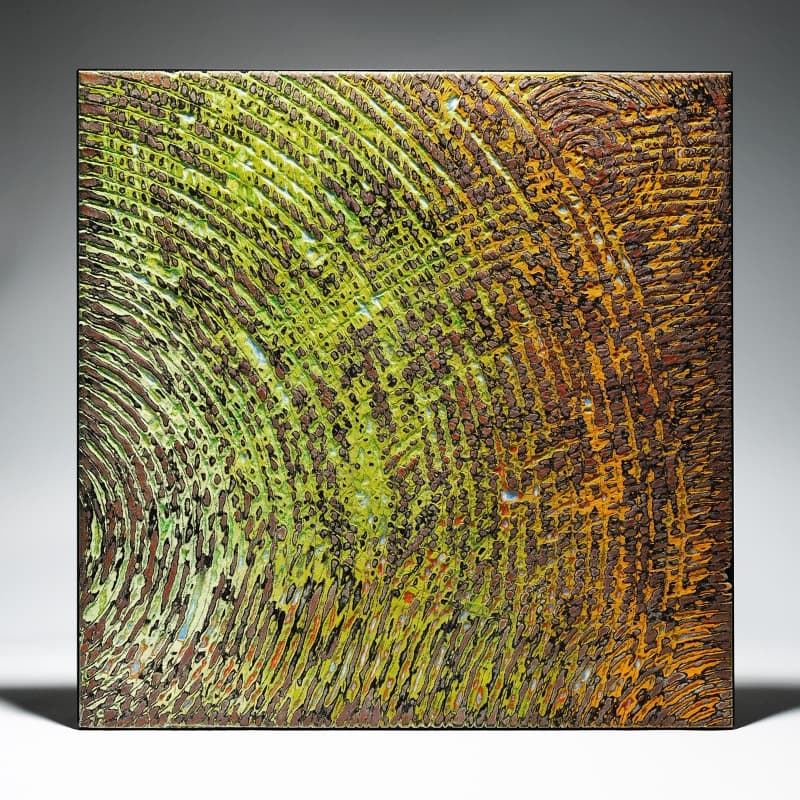 정광민- 바람의 녹 · 유리판 위에 유리가루 · 60x60cm · 2018