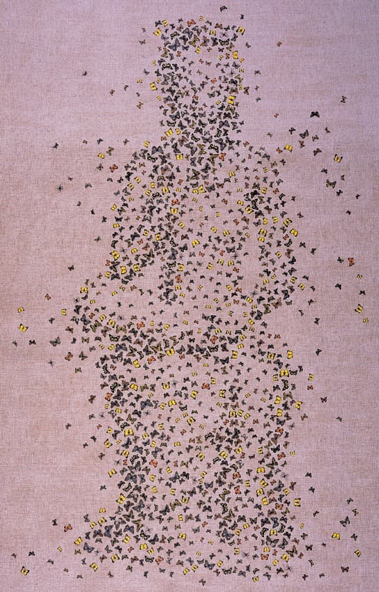 김동유 - 나비들(불상) 162x130.3 · 린넨에 아크릴릭 · 162x130.3cm · 2000