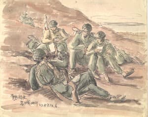 우신출 - 위문문(고성에서) · 종이에 연필 · 27×22cm · 1950년대 초