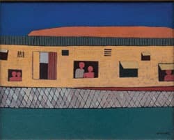 김환기 - 판자집 · 캔버스에 유채 · 72.5×90.3cm · 1951
