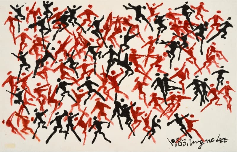 People · 한지에 먹. 유채 · 27.5 x 43 cm · 1983 · Ink and color on korea paper