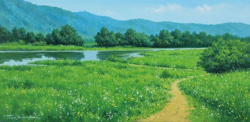 시선이 머무는 곳에... · 캔버스에 유채 · 60.6 x 40.9 cm · 2018 · Oil on canvas