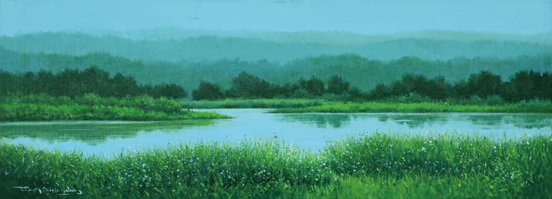 시선이 머무는 곳에... · 캔버스에 유채 · 29.5 x 80.5 cm · 2018 · Oil on canvas