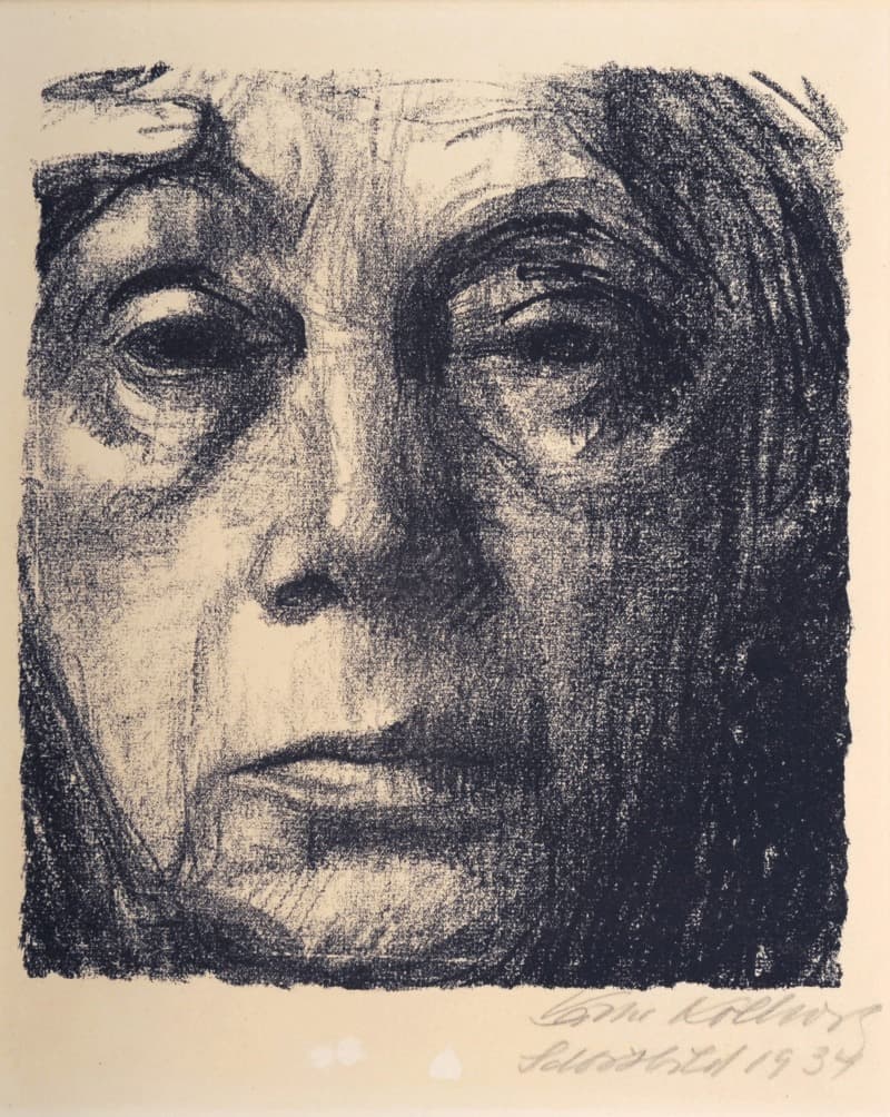 케테 콜비츠 - 자화상 · 석판 · 20.8 x 18.7 cm · 1934