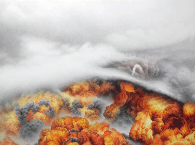 Quantum Landscape 2 · 장지에 혼합재료 아크릴채색 · 90 x 120 cm · 2016