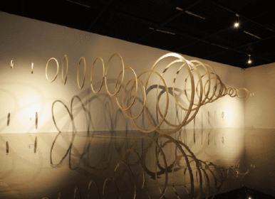 A huge world  wood_노상희 · el tape · 850x450x240cm · 2017
