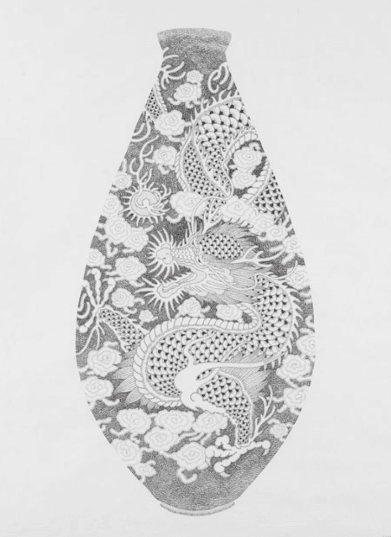 우아한 노력 · 장지에 연필_ · 95×71cm · 2018