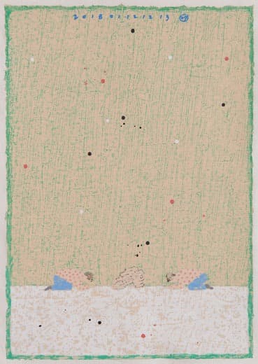배석 1807 · 한지에 채색 · 54cm x 38cm · 2018