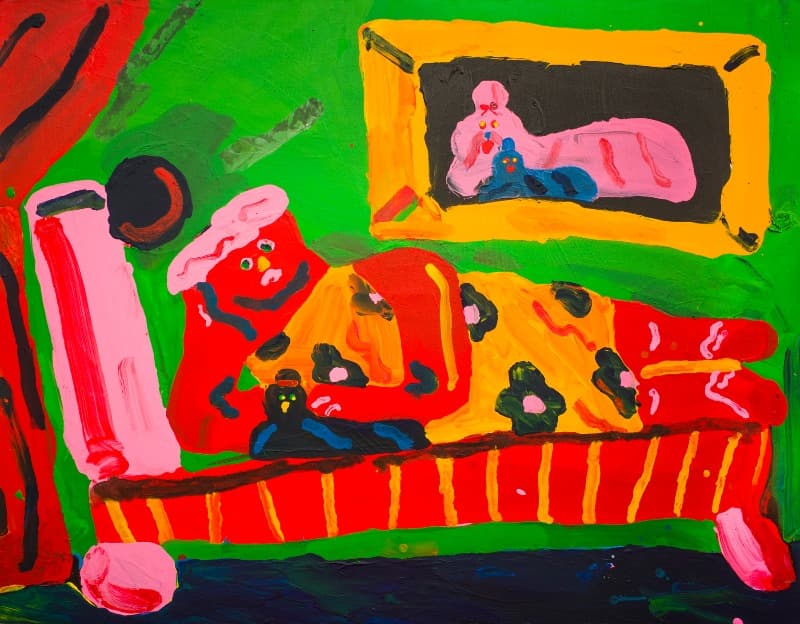 Fluffy Holidays · Acrylic on Canvas · 91 x 117 cm · 2018