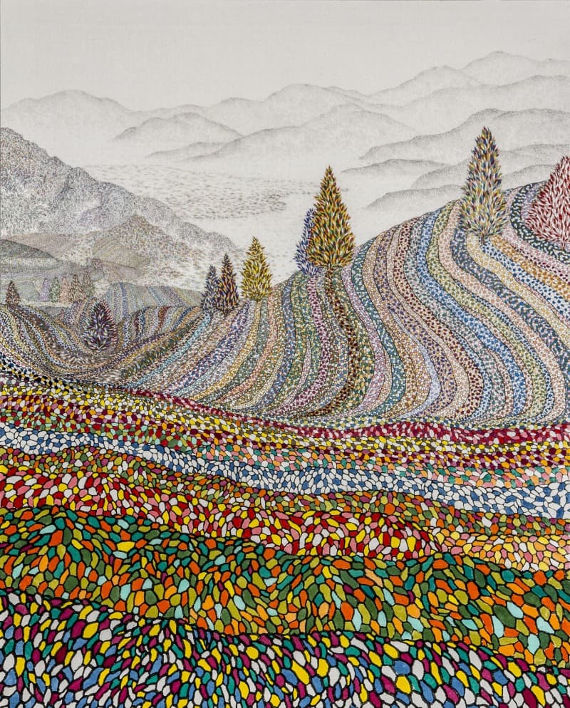 아빠의 고향 · 한지에 먹과 채색 · 162x130cm · 2018