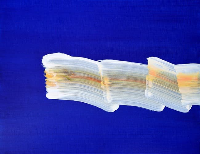 Now here in blue · Acrylic on Canvas · 91 x 116cm · 2016