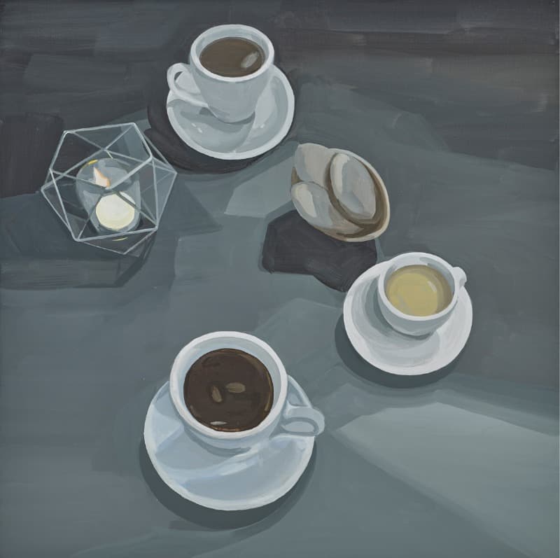 윤정선 - 늦은 산보 중에 · 캔버스에 아크릴채색 · 60 x 60 cm · 2018 · Acrylic on canvas