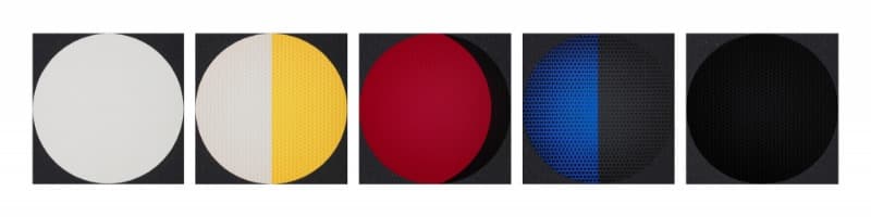 Sky and Earth _ circle and square · screenprint. carborundum on paper · 48.6 x 48.6cm each (5pcs. total) · 2018