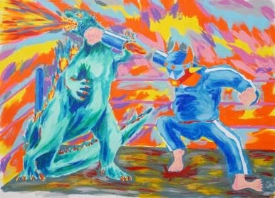 로켓트펀치 · acrylic on paper · 42 X 60cm · 2018