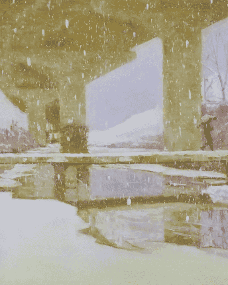 노충현_다리 위의 눈-Snow falls on the bridge_ · 캔버스에 유채 · 65.5×53cm · 2018