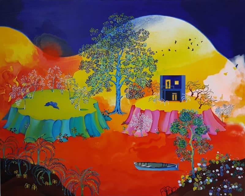 The place where they were · Acrylic on canvas · 72.7x90.9x3cm · 2017