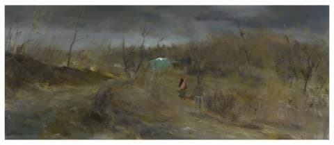 배드민턴장 · Oil on canvas · 30.3x72.3cm · 2018