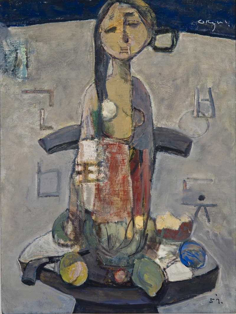 인형이 있는 정물 · 캔버스에 유채 · 79x59cm · 1957