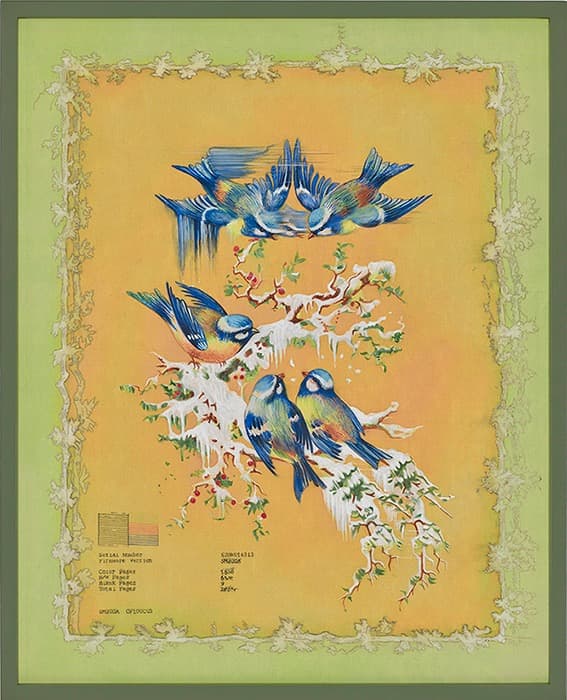 세 얼굴의 푸른 박새_Tri-faced Blue Tit · 52×42cm · 2018