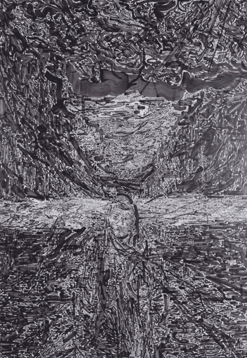 박광수_검은 숲속 · 캔버스에 아크릴채색 · 116.8×80.3cm · 2018