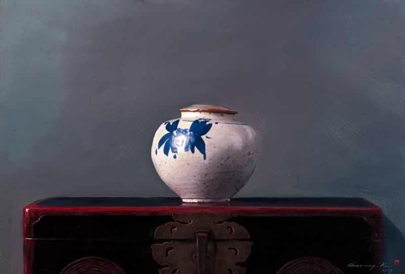 백항아리 · oil on canvas · 72 x 72cm