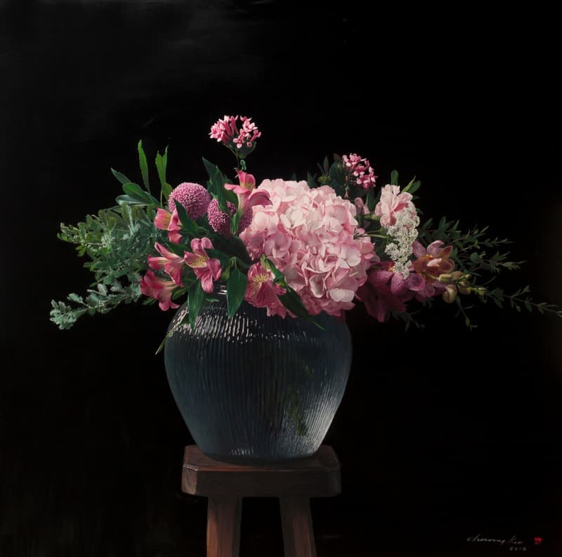 꽃 · oil on canvas · 150 x 150cm · 2018